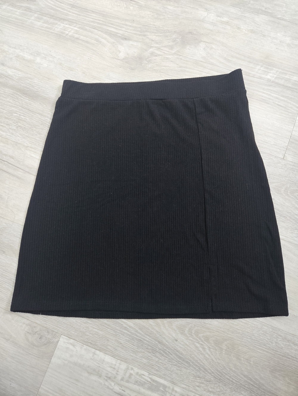 Copper Key Black Ribbed Mini Skirt